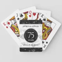 Elegant 75th Diamond Wedding Anniversary Playing Cards
