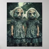 Scary Fish Twins Horror Poster