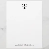 Simple Custom Monogram Personalized  Letterhead