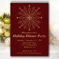 Elegant Snowflake Holiday Party Foil Invitation