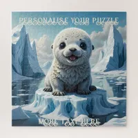 Adorable Baby Seal Pup Playing in the Arctic Ocean Jigsaw Puzzle