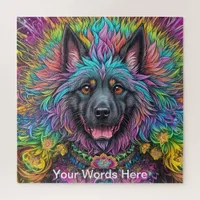 Rainbow Garden Neon Psychedelic Wildlife Nature  Jigsaw Puzzle