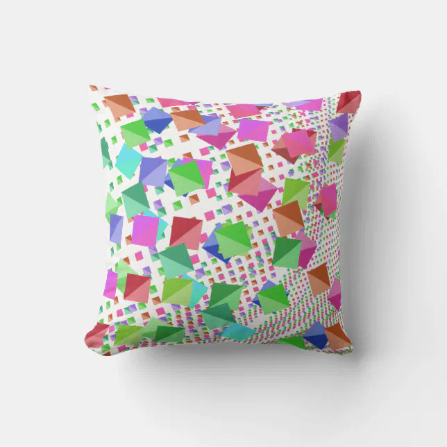 multicolored polygons throw pillow