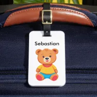 Cute Teddy Bear Colorful Picture Kids Child's Luggage Tag