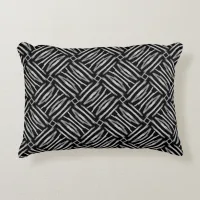 Black and White Tribal Stripes  Accent Pillow