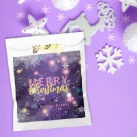 Gleaming Purple Winter Wonderland Merry Christmas Favor Bag