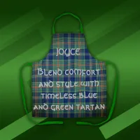 Timeless blue and green Tartan Monogram | Apron