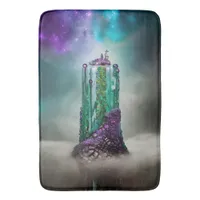 Cosmic Gemstone and Glass \|/ Universe AI Art Bath Mat