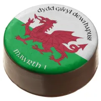 Happy St. David's Day Red Dragon Welsh Flag Chocolate Covered Oreo