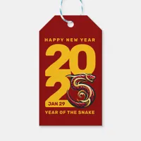 Red Gold Year of the Snake 2025 Gift Tags