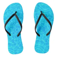 Aqua Water Pattern With Reflection Waves Flip Flops