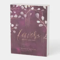 Watercolor Snowdrops Favors Plum/Copper ID726 Wooden Box Sign