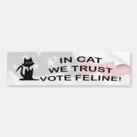 Vote Cat with American Flag Bumper Sticker