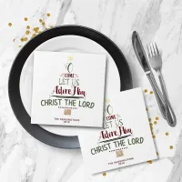 Rustic Christian Christmas Carol Typography Napkins