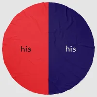 Two Halves His Gay Couple Round Red Blue Beach Beach Towel