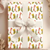 Festive Stockings Christmas Wrapping Paper