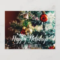 Happy Holidays Christmas From Family Name Holiday Postcard