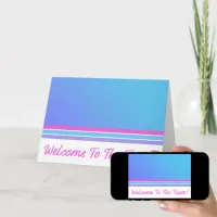 Blue and Pink Welcome to the Team New Employee Card