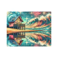 Log Cabin on the Beach Ai Art