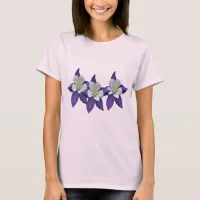 Columbine Purple and White Flower Women's T-Shirt