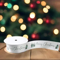 Cute Modern Rustic Christmas Trees Satin Ribbon