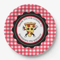 Personalized Pizza Party Birthday Paper Plate