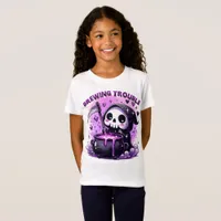 Cute Skeleton Grim Reaper Girly Halloween T-Shirt