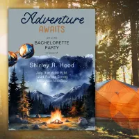 Adventure Awaits Camping Bachelorette Party  Invitation