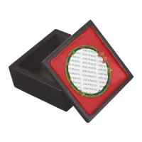 Christmas Wreath Add Your Photo & Red Background Keepsake Box