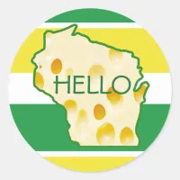 Hello from Wisconsin Swiss Cheese Head Stickers