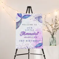 Purple Glitter Mermaid Birthday Welcome Sign