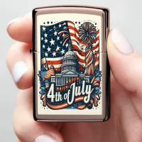 Stars, Stripes, Liberty Happy 4th of July Zippo Lighter