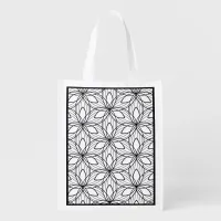 Geometric Black and White Adult Coloring Bag