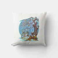 Christmas at Elf Hall Throw Pillow