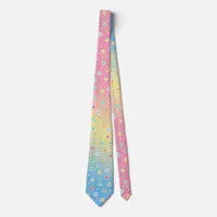 Cute stars with faces in pastel colors       neck tie