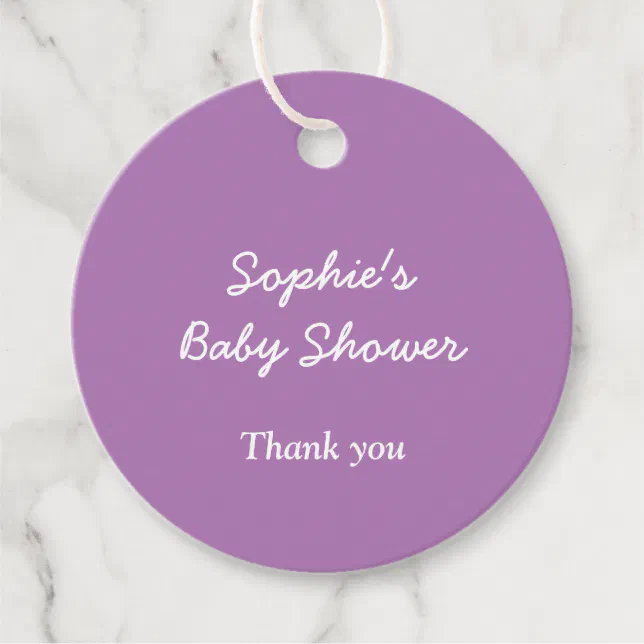 Baby Shower Minimalist Soft Purple Favor Tags