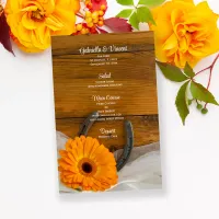 Orange Daisy Horseshoe Western Wedding Menu