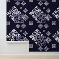 Scannable QR Code Midnight Blue Contemporary Wallpaper