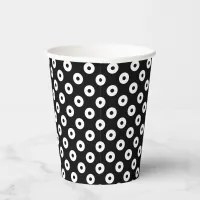 Fun Black with Black and White Polka-Dots Paper Cups