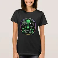 Alien Playing Video Games | Stellar Button Smasher T-Shirt