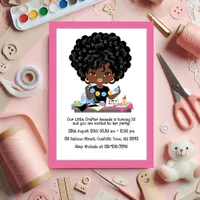 African American Crafting-Themed Birthday Party Invitation