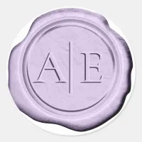 Wax Seal Wedding Accent Initials Lavender ID990