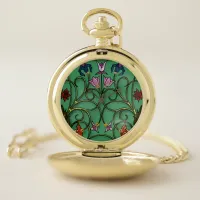 Enchanted Garden Filigree Pocket Watch