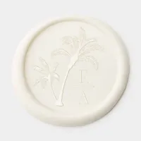 Palm Trees Tropical Beach Monogram Wedding Wax Seal Sticker