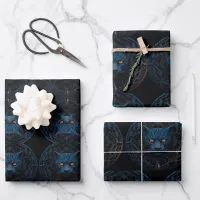 Beautiful Blue Panther at night yellow eyes Wrapping Paper Sheets