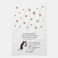 Pairing Wine with Chocolate Funny Cat Kitchen Towel