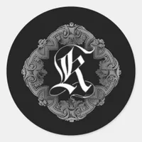 Elegant Goth Initial K Sticker