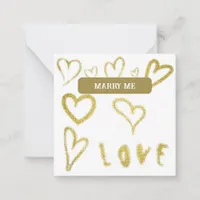 *~  Inspire AP62 Kindness gold MARRY ME Note Card