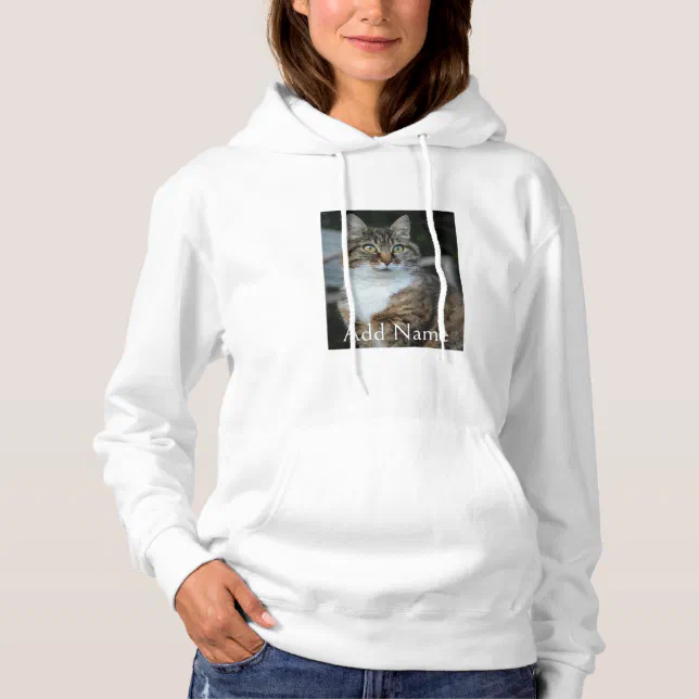 Custom Photo Cat and Name Personalized Women Hoodie