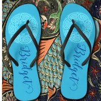 Celtic Knotwork Fish in Blue Personalized  Flip Flops